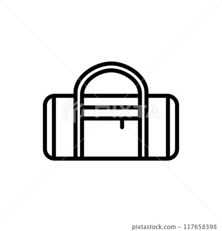 Duffle bag line icon. linear style sign for mobile concept and web design. Sport bag outline vector icon. Symbol, logo illustration. Vector graphics 117658398