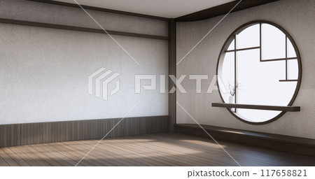 Modern japan room wooden floor on wall design. Modern japan room wooden floor on wall design. 117658821