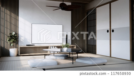 Sofa armchair on Living room empty japanese style. 117658930