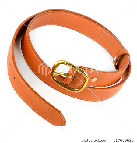 Leather belt isolated on white background. Leather belt isolated on white background. 117659626