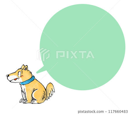 Dog and speech bubble (green) Dog and speech bubble (green) 117660483