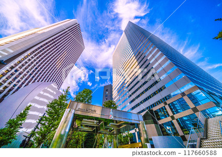 Tokyo cityscape in August, Japan. View of Shinjuku L Tower and other buildings = 20th 117660588