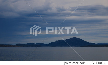 Dark sky over a mountain near Bergen, Norway. Dark sky over a mountain near Bergen, Norway. 117660862