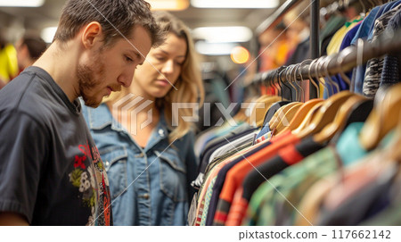 Foreigners enjoying shopping 117662142