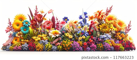 Frontal view of the Panagbenga Flower Festival parade 117663223