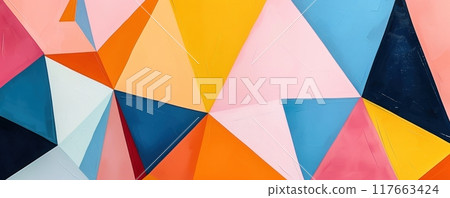 Abstract geometric pattern in bright colors. 117663424