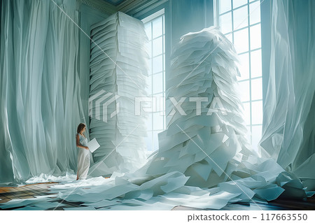 The paper document art, extremely minimalistic 117663550