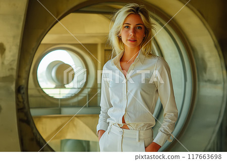 Healthcare consultant standing at clinic, hospital. Healthcare consultant standing at clinic, hospital. 117663698