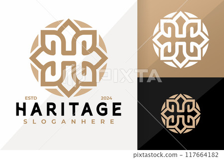 H Flower Boutique Logo Design Abstract Elegant Vector Template 117664182