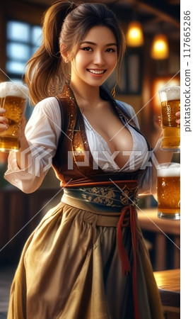 Cheers with a sip of beer!! 117665286
