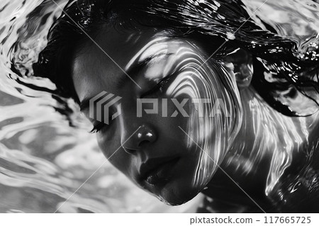 underwater, woman, person 117665725