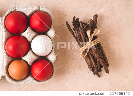 Madder dye, Endro, rhizome for egg coloring, viva magenta color, Easter, Georgia, 117666543