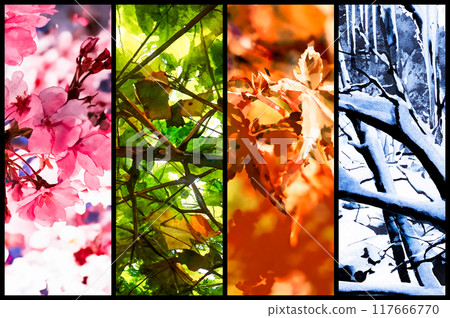 Beautiful illustrations of nature showing the changing seasons Beautiful illustrations of nature showing the changing seasons 117666770