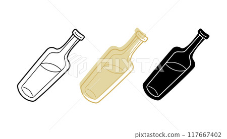 A small set with drink bottles in different colors. Clip art for your projects. A small set with drink bottles in different colors. Clip art for your projects. 117667402