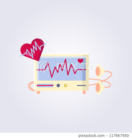 ecg test illustration vector design, ecg test icon symbol design 117667980