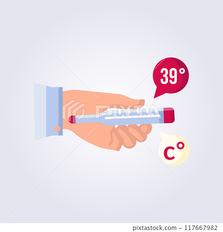 holding Thermometer vector illustration design, hand hold Thermometer icon symbol 117667982