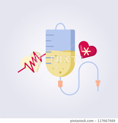 Infusion therapy illustration flat icon vector graphic template design 117667989