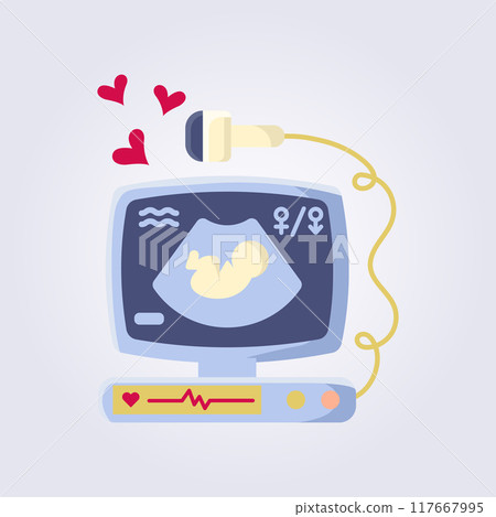 Ultrasound fetus illustration vector flat icon graphic design Ultrasound fetus illustration vector flat icon graphic design 117667995
