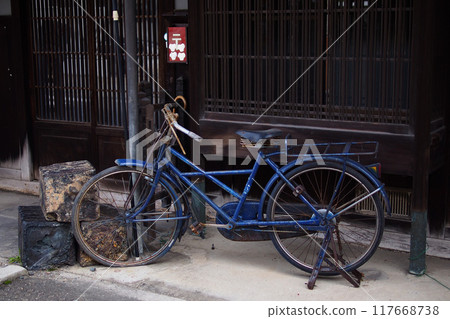 Old townscape and old bicycles Old townscape and old bicycles 117668738