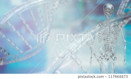 The crystal skeleton for medical or health concept 3d rendering. 117668873
