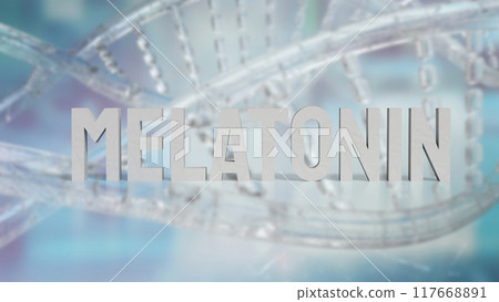 The melatonin on dna Background for sci or health concept 3d rendering. The melatonin on dna Background for sci or health concept 3d rendering. 117668891