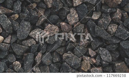 Stone path, view of the cobblestones from above. Background stones 117669238