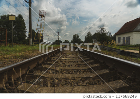 The railway going into the distance 117669249