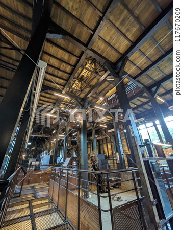 A museum in Houtong, a cat village in Taiwan that once flourished as a coal mining town. 117670209