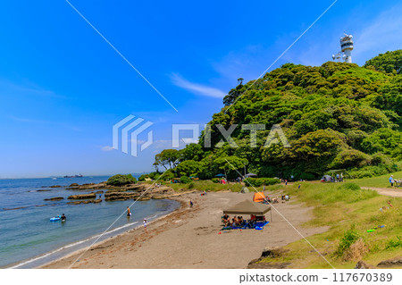 Kanagawa Prefecture, Yokosuka City, Kanagawa Prefectural Kannonzaki Park Beach 117670389