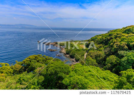 Kanagawa Prefecture, Yokosuka City, Kanagawa Prefectural Kannonzaki Park (The sea as seen from Kannonzaki Lighthouse) Kanagawa Prefecture, Yokosuka City, Kanagawa Prefectural Kannonzaki Park (The sea as seen from Kannonzaki Lighthouse) 117670425