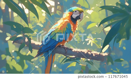Colorful parrot portrait 1 117671045
