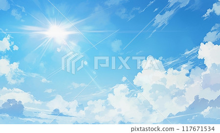 Midsummer sun and blue sky 2 Midsummer sun and blue sky 2 117671534