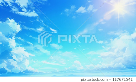 Midsummer sun and blue sky 9 Midsummer sun and blue sky 9 117671541