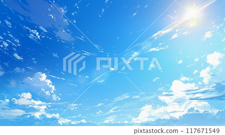 Midsummer sun and blue sky 17 Midsummer sun and blue sky 17 117671549