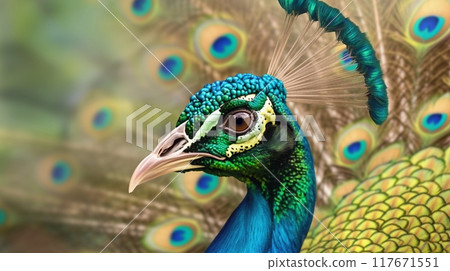 Peacock, close-up portrait 1 Peacock, close-up portrait 1 117671551