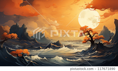 Captivating abstract backgrounds inspired by natural landscapes The essence of natural landscapes is transformed into art. Natural landscapes provide endless inspiration 117671890