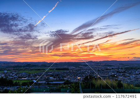 京都府最南端木津川市城山台的夜景 夕陽高潮 晚霞鋪滿天空#1 京都府最南端木津川市城山台的夜景 夕陽高潮 晚霞鋪滿天空#1 117672491