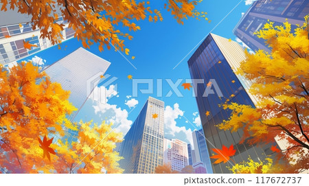 13 Beautiful Autumn Leaves in the City 117672737