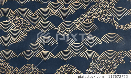 青海波浪紋優雅質感6-插圖素材 [117672753] - PIXTA圖庫