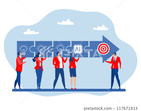 Team use Artificial Intelligence puzzle jigsaw connect,business people coworker help by idea with ai Artificial Intelligence connect team jigsaw cooperation for team success Team use Artificial Intelligence puzzle jigsaw connect,business people coworker help by idea with ai Artificial Intelligence connect team jigsaw cooperation for team success 117672813