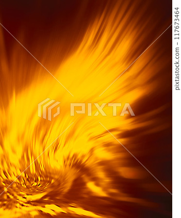 燃燒的金色柱子紋理就像火鳥/鳳凰展開翅膀 117673464
