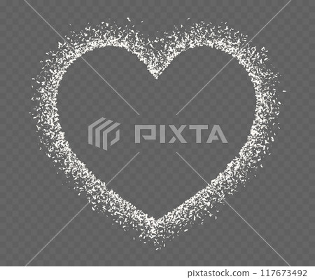 Coconut flakes, heart frame from scattered coco chips. Grated and desiccated coconut powder border. Coconut flakes, heart frame from scattered coco chips. Grated and desiccated coconut powder border. 117673492