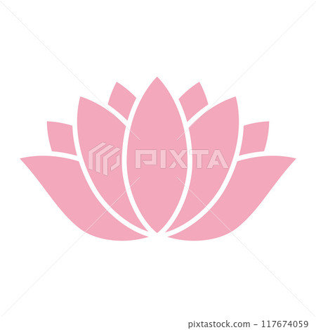 Pink lotus flower icon 117674059