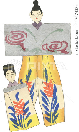 Japanese traditional toys: Hina dolls 117674323