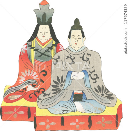 Japanese traditional toys: Hina dolls Japanese traditional toys: Hina dolls 117674329