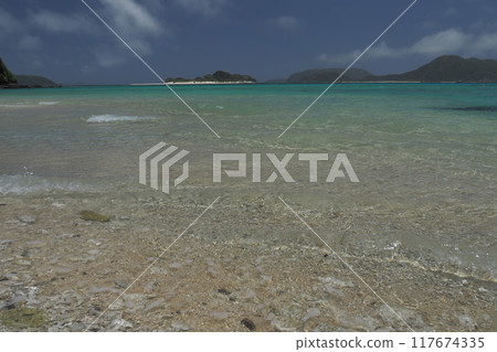 Blue sea and sky, Ama Beach, Okinawa scenery 117674335