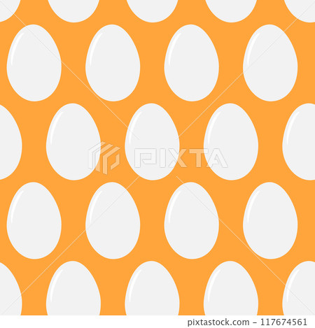 Whole eggs in shell Seamless pattern. Culinary background texture or wallpaper design idea. Egg Day 117674561
