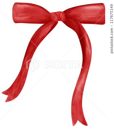 Red Coquette Ribbon Bow Watercolor Trendy Bow Design Red Coquette Ribbon Bow Watercolor Trendy Bow Design 117675149