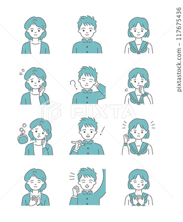 Parent and student illustration set Parent and student illustration set 117675436