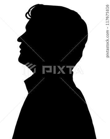 男性輪廓剪影 男性輪廓剪影 117675816